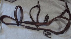 English with Drop Noseband and Crystal Browband Horse Bridle brown Leather