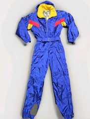 Vintage Descente Snow Ski Suit One Piece Mens S Snowsuit Snow Bib 80s Retro Zip