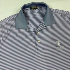 Peter Millar Summer Comfort Polo Shirt Mens Large Purple St Andrews Old Golf
