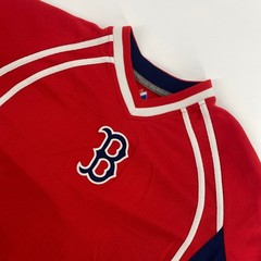 Majestic Boston Red Sox Jersey Shirt Mens Large Red Blue Mesh Baseball MLB