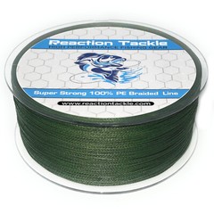 Reaction Tackle Performance Braided Fishing Line / Braid – NO FADE Low Vis Green