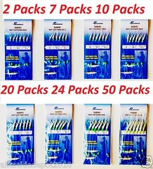 2,10,24,100 PK sabiki bait rigs 6 hooks fishing lure size: #1/0,2,4,6,8,10,12&14