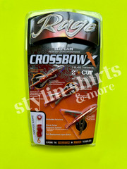 One Rage CROSSBOW X Slipcam 100 grain Mechanical 2 Blade Broadheads 2″ Cut