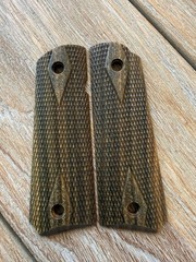 1911 Exotic Lignum Vitae Wood Grips Government Full Size Colt – Double Diamond