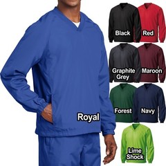 Big Mens Wind Shirt Windbreaker Jacket Lined V-Neck Pockets Pullover XL 2X 3X 4X