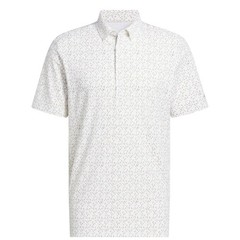 Adidas Ultimate365 Micro Argyle Golf Polo Shirt White Putty Beige JL5271 Mens S