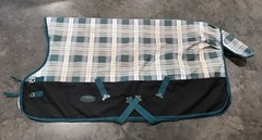 Lightly Used Weatherbeeta 1200d SmartPak Plaid Turnout High Neck Blanket – 72”
