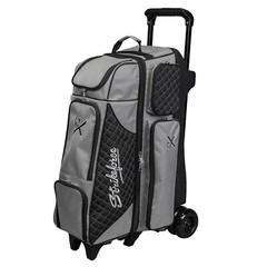 KR Strikeforce Royal Flush Black/Silver 4×4 4 Ball Roller Bowling Bag