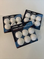 STIGA Quality 3-Star Ping Pong Balls Official Size and USAAT – LOT OF 18