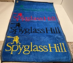 Spyglass Hill Pebble Beach Golf Towel 24”x14” Sir Christopher Hatton Clip Cotton