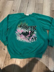 VINTAGE teal green ARCTIC CAT sweatshirt crew size XL