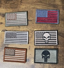 AMERICAN FLAG & PUNISHER Tactical Morale Patches Hook And Loop LOT OF 6 EUC LOOK