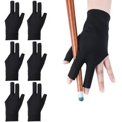 6 Pcs Pool Gloves Left Hand 3 Fingers Billiards Glove Breathable Nylon Sport …