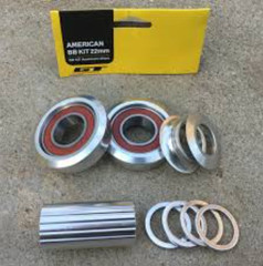 GT POWER SERIES AMERICAN BOTTOM BRACKET 22MM SILVER BMX BIKE BB KIT PROFILE HARO