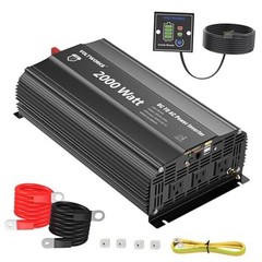 Power Inverteratt 12V DC to 110V 120V AC Built-in UL Approved Fuses with 2000W