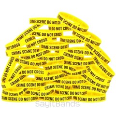 One Hundred (100) CRIME SCENE DO NOT CROSS Wristbands – Emergency CSI Bracelets