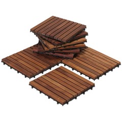EZ-Floor Interlocking Teak Wood Tiles – 10 sq ft