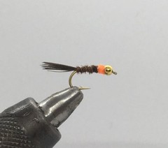 One Dozen (12) – Beadhead Frenchie Orange Nymph- Strike Fly Company
