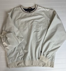 VINTAGE Tommy Hilfiger Golf Windbreaker Mens Medium Pullover Off White Crewneck