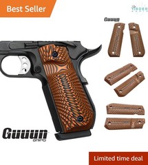1911 G10 Grips Full Size Government Bobtail Round Butt Sunburst Texture