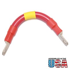 2/0 Red Battery Interconnect Cable 8″ with 3/8″ Lugs ASSEMBLED IN USA