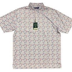 Donald Ross Polo Shirt Large Patriotic Firework Jersey White **Runs Large