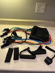 Resistance Bands Set – 5 Tubes w/ Bag & Accessories – Home Fitness Crossfit Yoga