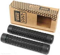 Cult X Vans Flangeless Black Fixed BMX Bike / Scooter Grips Waffle Pattern ODI