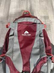 Ozark Trail 11-20L Hiking Daypack Backpack Red/Gray/Padded Straps Zip