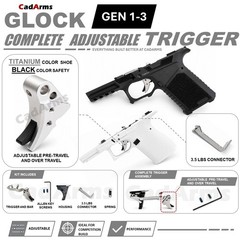 Glock Complete Adjustable Titanium Black Trigger 3.5 Connector G17 19 26 34