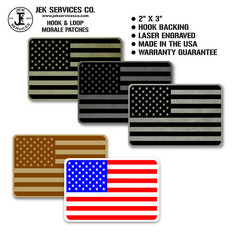 American Flag Tactical Morale Patch, Composite Engraved, 2″ X 3″, Hook & Loop
