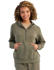Huk Bayside 1/2 Zip Hoodie Women’s Sweatshirt, Moss, Large