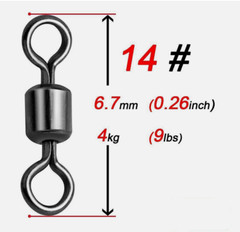 50-100Pcs Fishing Barrel Swivel 9-770LB Stainles Steel Rolling Solid Ring Swivel