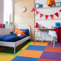 FlooringInc Rainbow Play Interlocking Foam Floor Puzzle Mat | 24 SQFT | 6 Pack