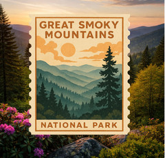 2″ Great Smoky Mountains National Park Sticker, Decal, Nature, Hiking, Stamp