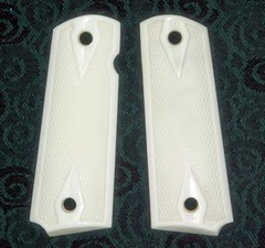 Colt 1911 Full size grips Genuine Buffalo Bone checkered Ambidextrous Safety cut