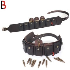 Real Leather Rifle Cartridge Bandolier Belt – Ammo Holder For Guns – Pouch Belt