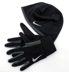 Nike Therma-FIT Hat and Gloves Set Adult Men’s S/M Running Black/Silver