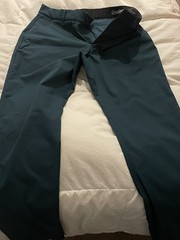 Good Good Golf Pants 34Wx34L Polyester Stretch Deep Pine Green