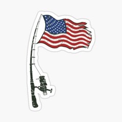 3x Pack American Flag fishing rod sticker water proof uv resistant hunting
