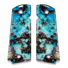 1911 Full Size Clear Acrylic Turquoise Southwest Grips Government Model
