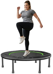 Mini Trampolín Fitness Plegable 40″ con Cuerdas Elásticas, Soporta 330 lb, Nuevo
