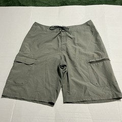 Simms Men’s Cargo Shorts Gray L 100% Polyester Adjustable Waist Fishing