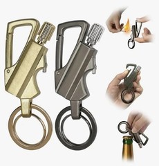 Permanent Match Lighter Keychain 2 Pack w/ 10 Flints Refillable Fire Starter