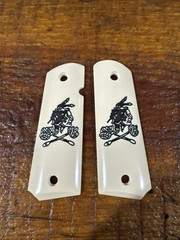 Altamont Faux Ivory Grips With Indian Chief. For Colt 1911 Government Models.