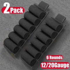 2PCS/Set Tactical 6 Rounds Shotgun Side Saddle Carrier 12/20 Gauge Shell Holders