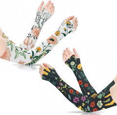 2 Pairs 18 in Gardening Sleeves for Women, Farm Sun Protection UV Thorn Proof Co