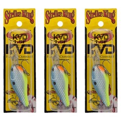 (Lot of 3) Strike King KVD 1.5 Flatside Crankbait Citrus Shad 3/8oz Silent Diver