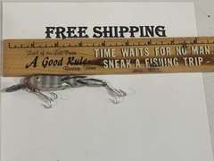 Gen Shaw Vintage Jointed Crankbait Fishing Lure, Kankakee Illinois GREAT COLOR-.