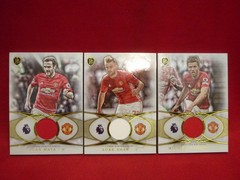 TOPPS PREMIER GOLD 2016 LUKE SHAW MICHAEL CARRICK JUAN MATA FOOTBALL FIBERS